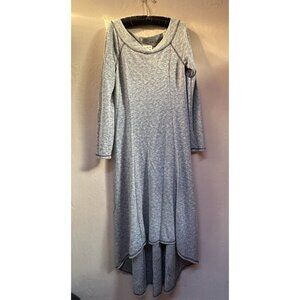 New Anthropologie Puella Womens Large Gray Boat Neck Knitted Maxi Sweater Dress
